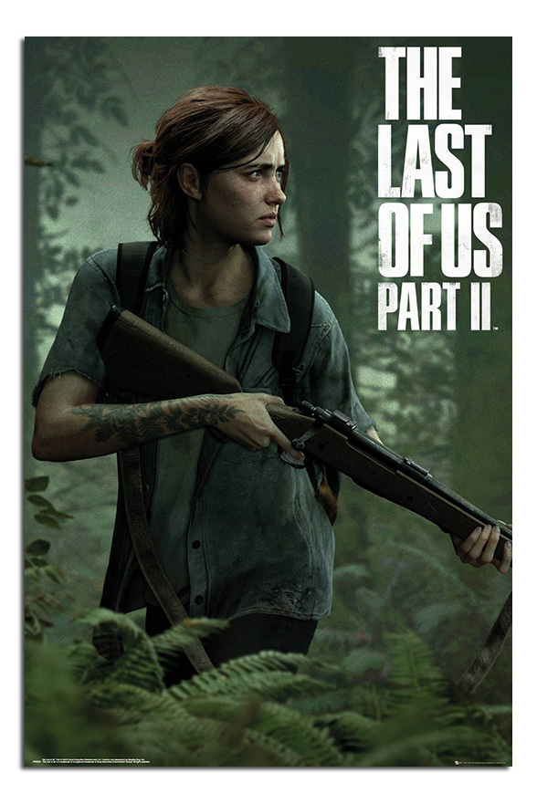 POSTER STOP ONLINE The Last of Us Framed Gaming Poster Print (Black ＆ White Portrait) (Size 24 x 36")
