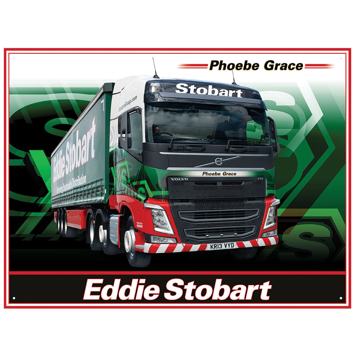 Eddie Stobart Phoebe Grace Metal Wall Sign Plaque Mens Gift 300x410mm 50074 